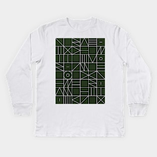 My Favorite Geometric Patterns No.6 - Deep Green Kids Long Sleeve T-Shirt